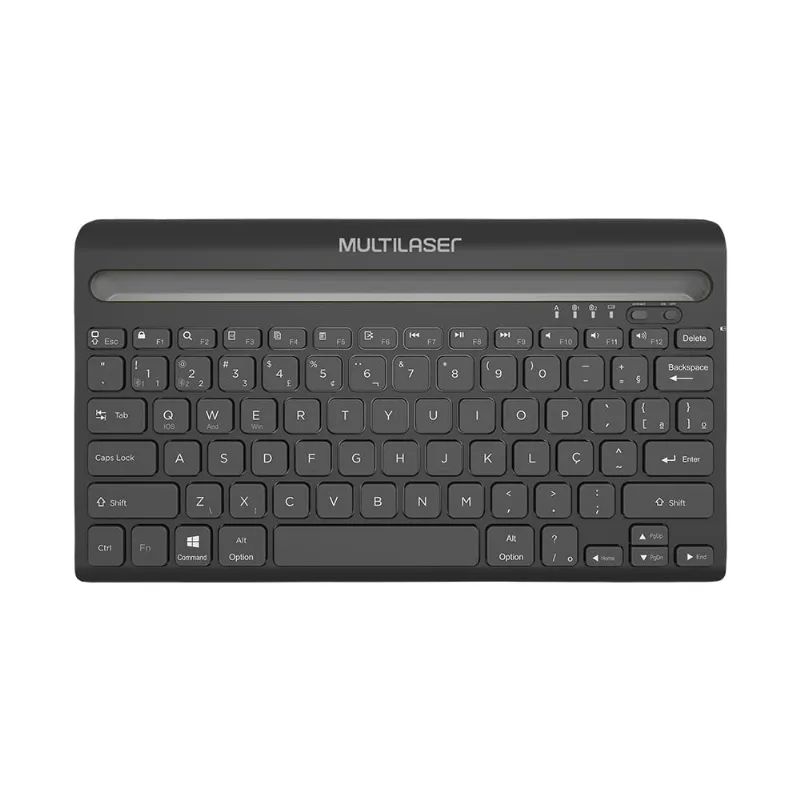 Teclado Sem Fio Slot Conexão Bluetooth Bateria de Litio 500mAh Teclas Chocolate Slot p/ Tablet Até 10" Preto - TC279 TC279
