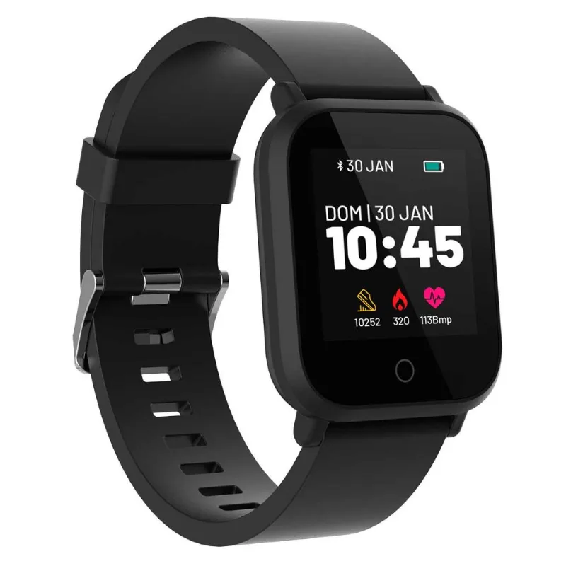 Relógio Smartwatch L1 Preto ble 5.0 Horas de Leitura de Mensagem à Prova d'água IP68 Atrio ES436