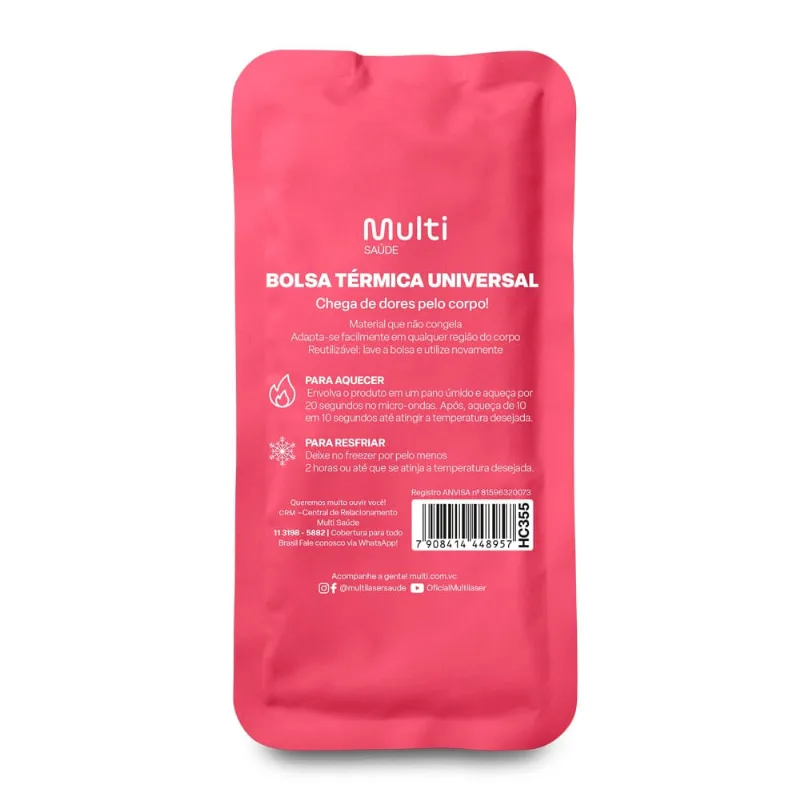 Bolsa Térmica de Gel Rosa Multi Saúde - HC355 HC355