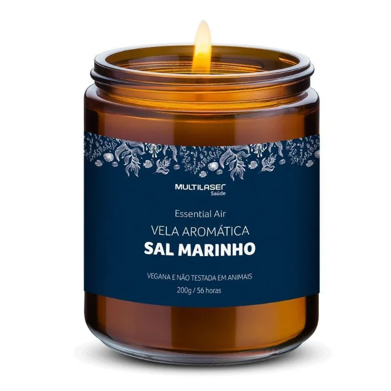 Vela Aromática De Sal Marinho - 200g - Multilaser - Hc522