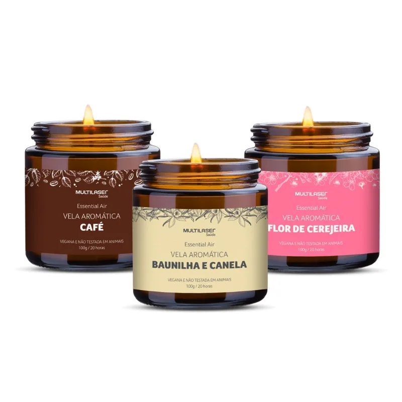 Kit de Velas Aromáticas Sensações - 100g - Multilaser Saúde - HC527 HC527