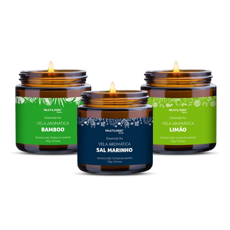 Kit de Velas Aromáticas Relaxantes - 100g - Multilaser Saúde - HC528 HC528