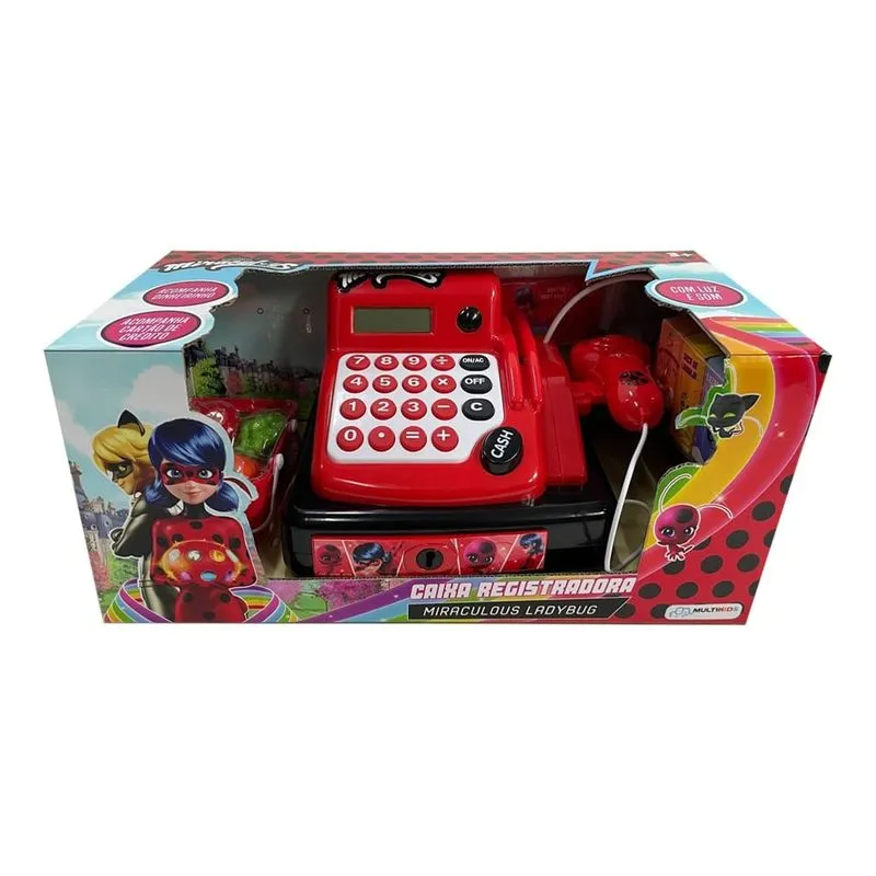 Caixa Registradora Miraculous Ladybug com Luz e Som Multikids - BR1622 BR1622