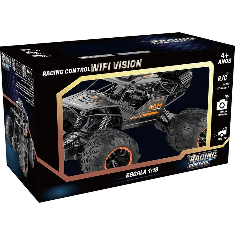 Carrinho Racing Control Wi-Fi Vision com Câmera e Conexão Wi-Fi 1:18 Multikids - BR1648 BR1648