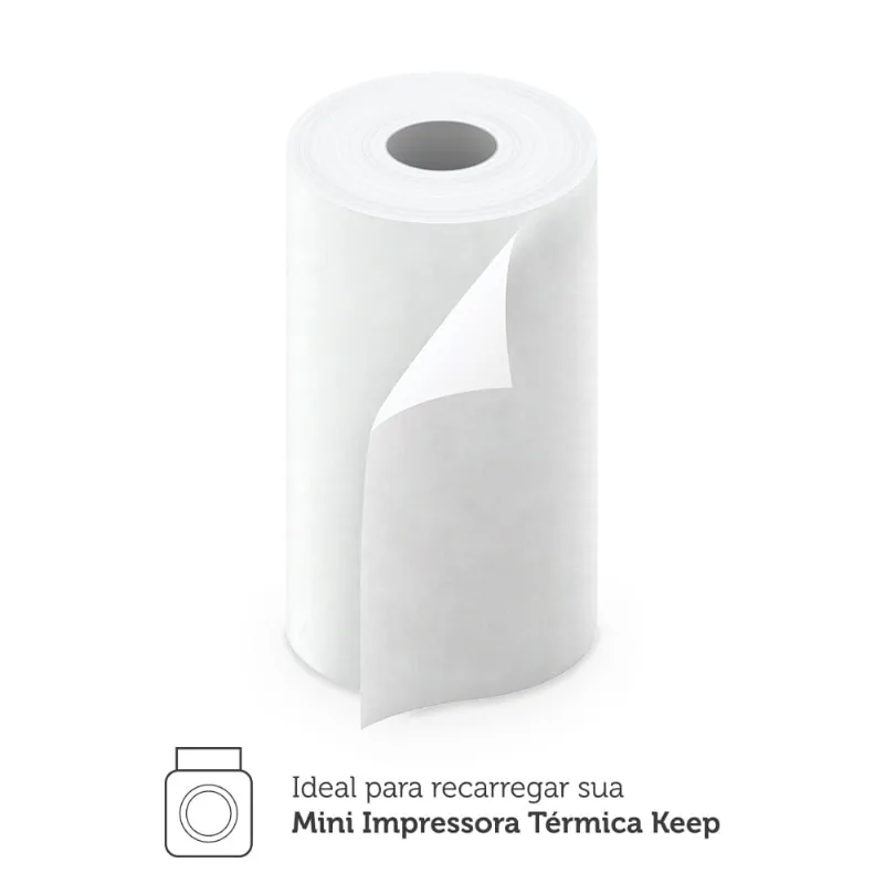 Papel Térmico Branco 3 Rolos p/ Mini Impressora 57x30mm Keep - KP002 KP002