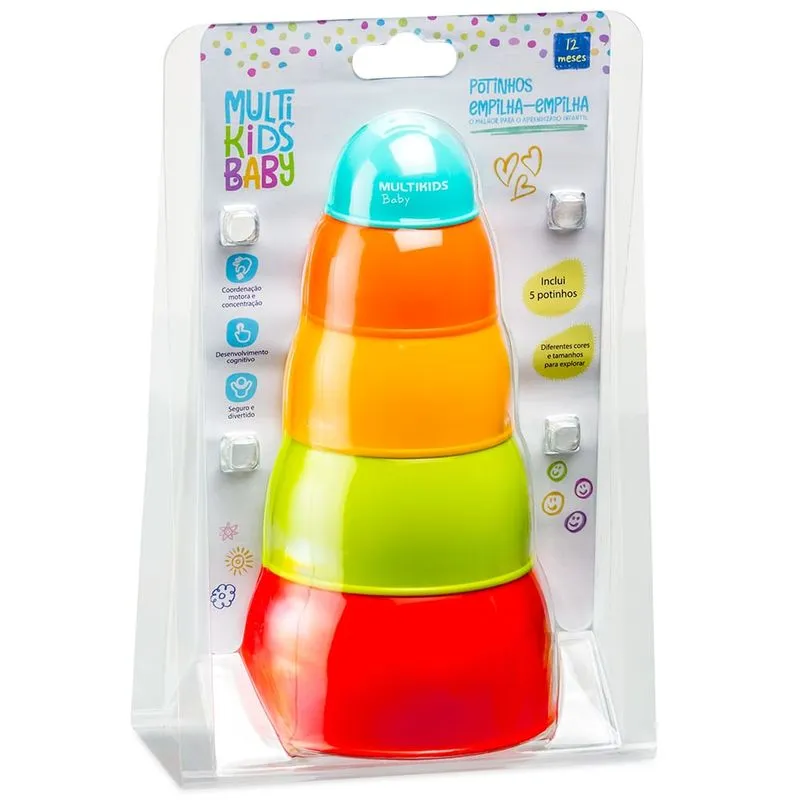 Conjunto Potinhos Empilha-Empilha Multikids Baby - BR1641 BR1641