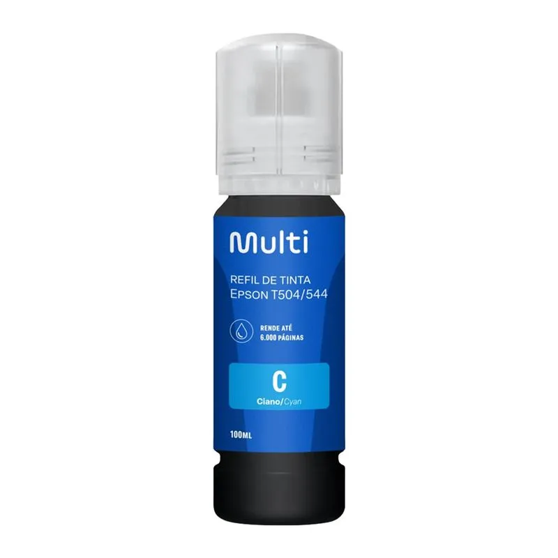 Refil de Tinta p/ Impressora Epson T504/544 100ml Ciano Multi - RF028 RF028