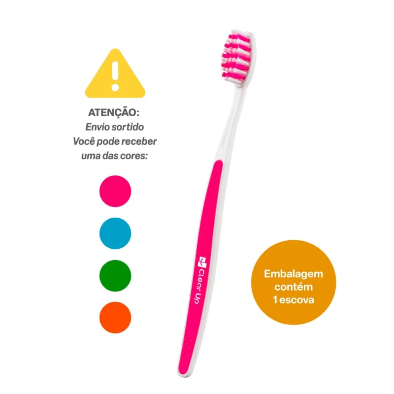 Escova de Dente Kids Clear Up Slim com 1 Unidade (Cores Sortidas) Multi Saúde - HC583 HC583