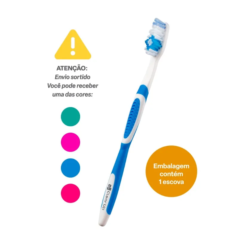 Escova de Dente Complete Clear Up com 1 Unidade (Cores Sortidas) Multi Saúde - HC590 HC590