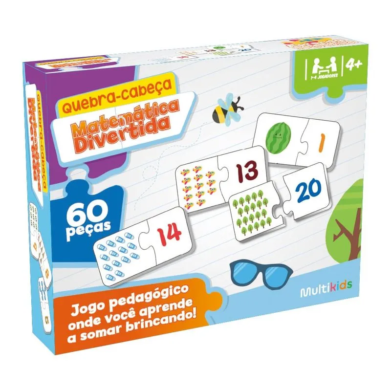 Quebra Cabeça Matemática Divertida 60 Peças Multikids - BR1798 BR1798