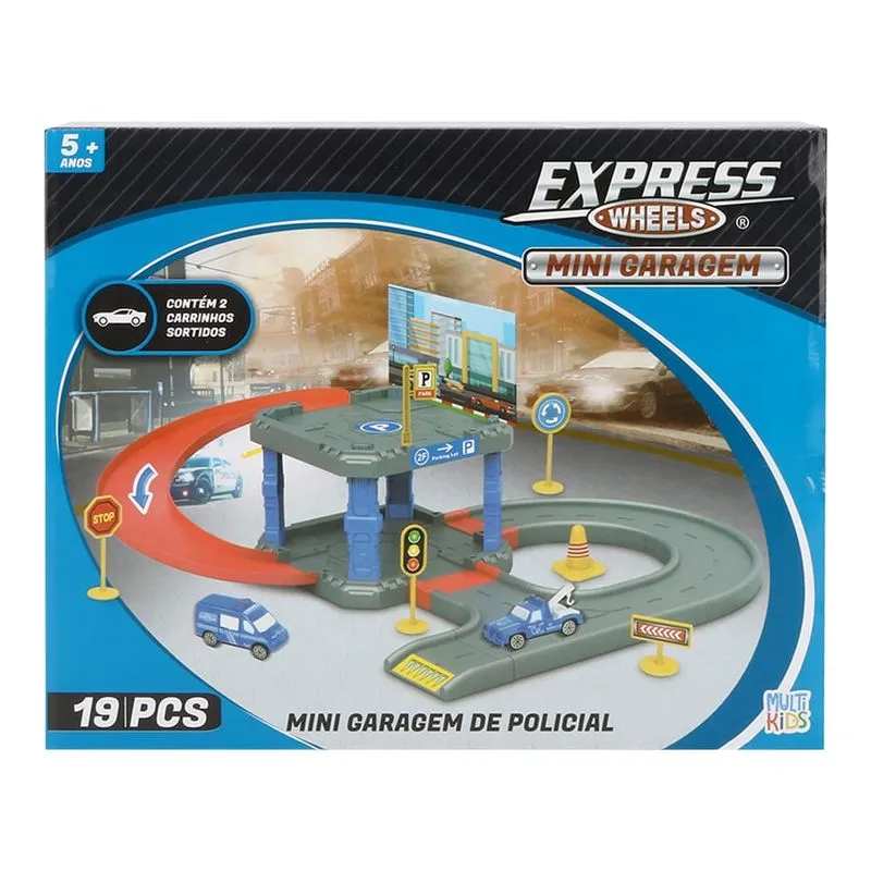 Mini Garagem Polícia com Carrinhos Express Wheels Multikids - BR1838 BR1838