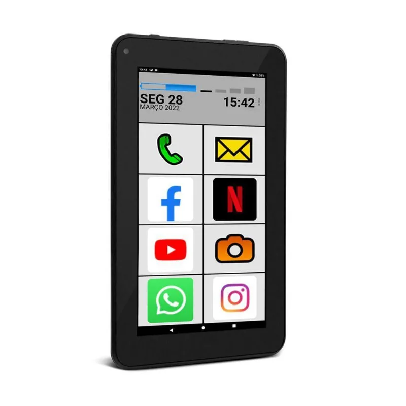 Tablet Mirage Para Idoso Letras Grandes Multilaser Preto