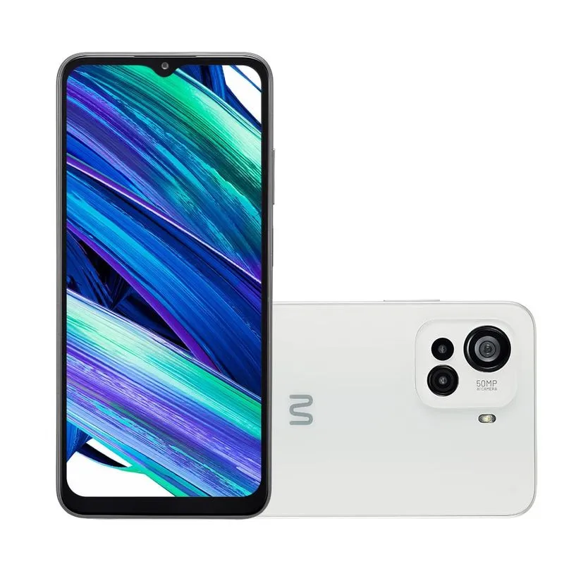 Smartphone Multi G Pro 3 4G Tela 6.5" 128GB 4GB Ram Câmera Tripla 50MP Octa Core Sensor De Digitais + Recon. Facial Branco - P9193 P9193