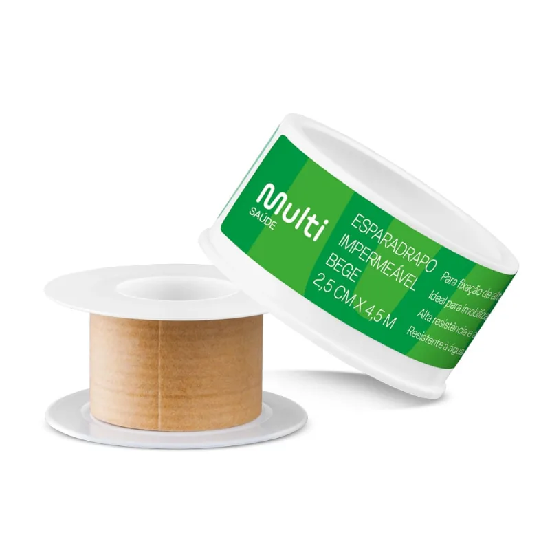 Esparadrapo Bege Hipoalergênico 2,5cm x 4,5m Multi Saúde - HC673 HC673