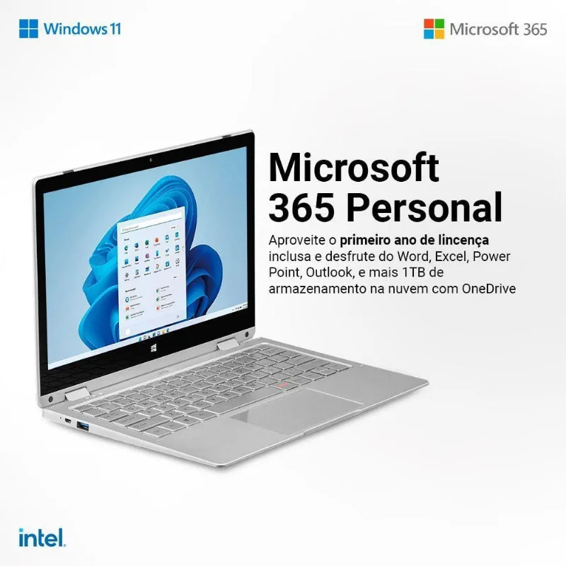 Notebook M11w Prime Intel Celeron 128gb Tela 11,6'' Prata Bivolt