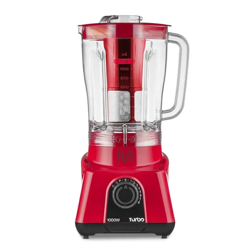 Liquidificador 2,6L Turbo Vermelho 1000w-220v com 8 Velocidades Multi - LQ1004 LQ1004