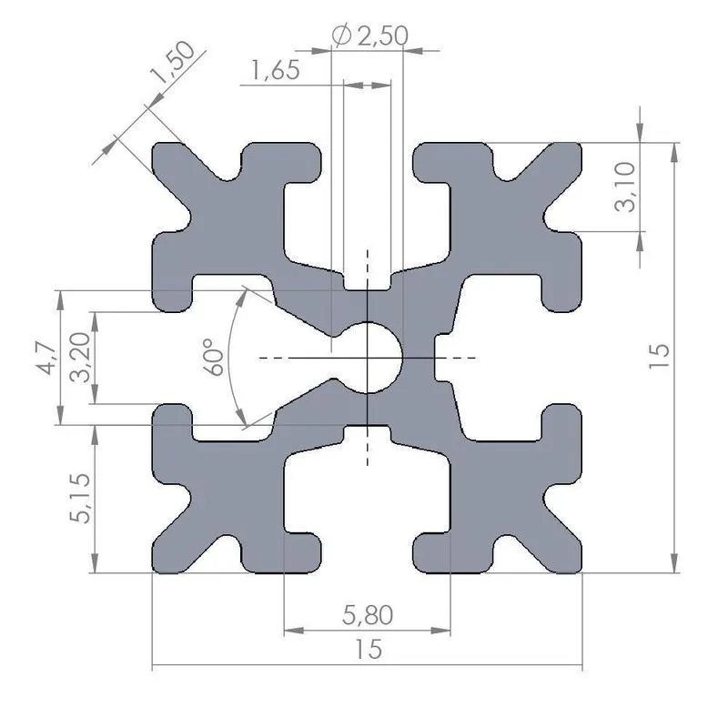 Perfil Estrutural Em Alumínio 15x15mm Openbuilds Preto 1,5m