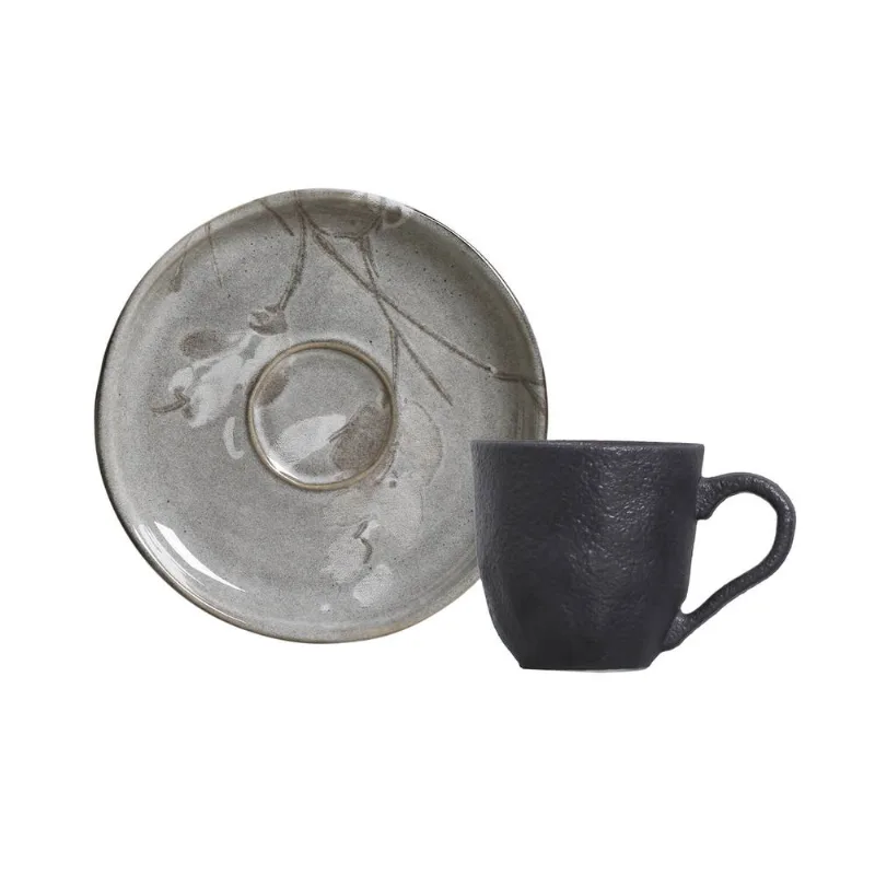Conjunto com 6 Xícaras de Café com Pires Bio Stoneware Nipo 120ml