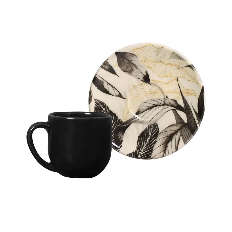 Conjunto com 6 Xícaras de Café com Pires Coup Noite 112ml
