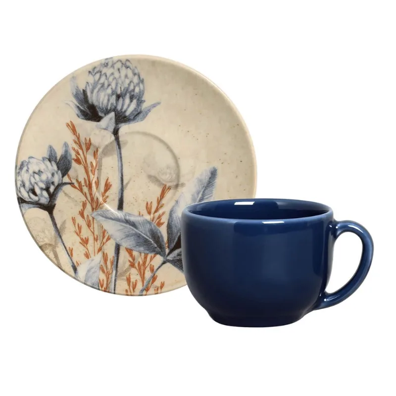 Conjunto com 6 Xícaras de Chá com 6 Pires Coup Bloemen 260ml