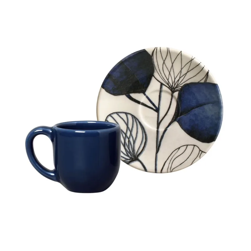 Conjunto com 6 Xícaras de Café com Pires Coup Blue 112ml