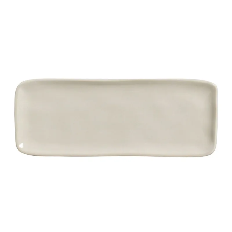 Conjunto com 4 Travessas Retangular Média Orgânico Clay 33x13cm