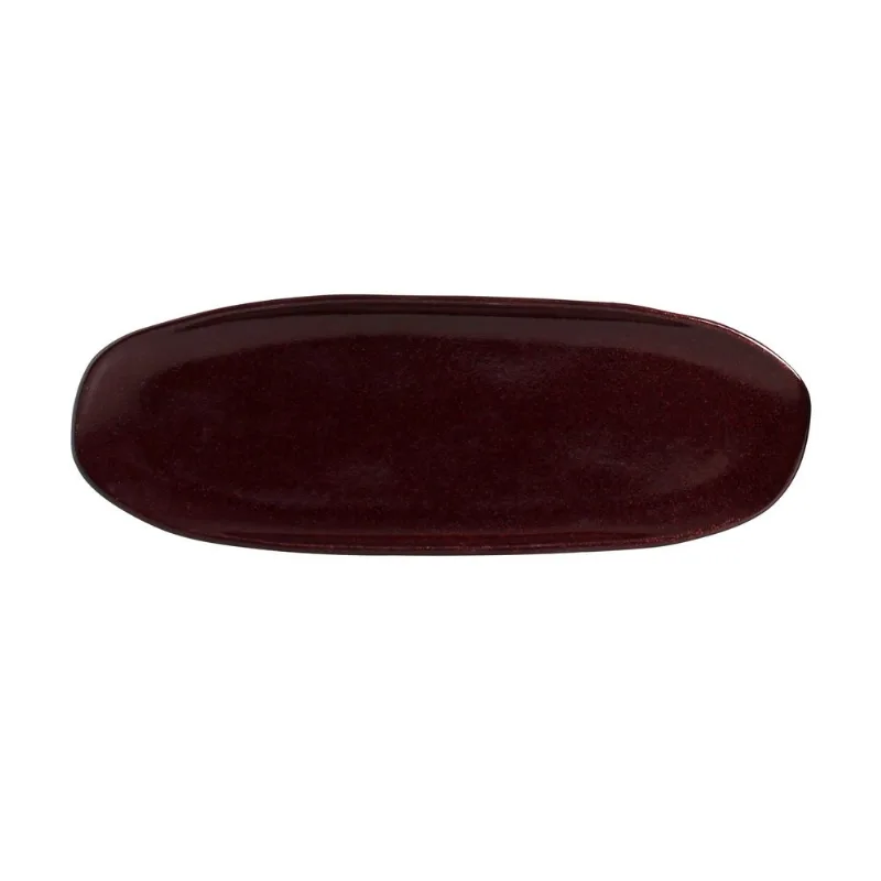 Conjunto com 4 Travessas Oval Rasa Grande Orgânico Volcano 36x13cm