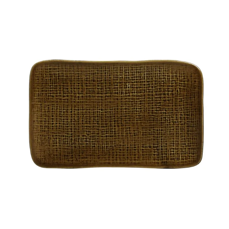Conjunto com 4 Travessas Retangular Média Juta Âmbar 27x16cm