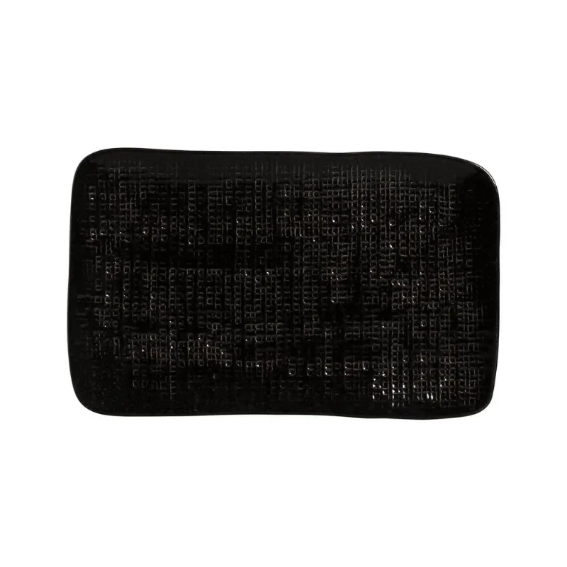 Conjunto com 4 Travessas Retangular Média Juta Black Sand 27x16cm