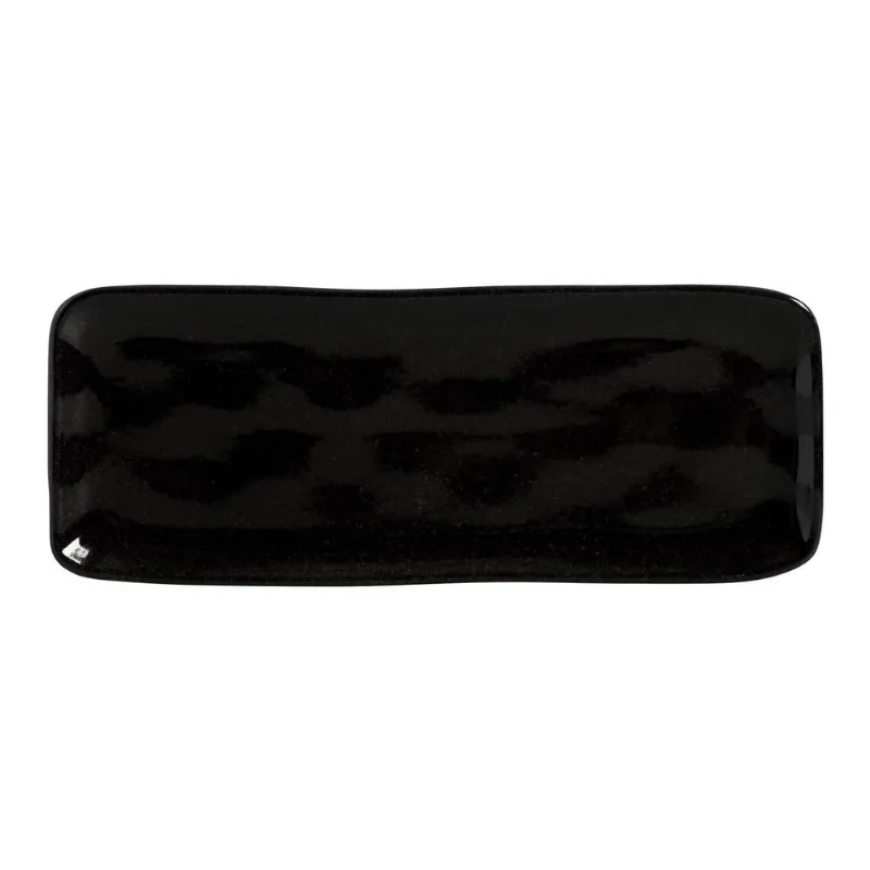 Conjunto com 4 Travessas Retangular Média Orgânico Black Sand 33x13cm