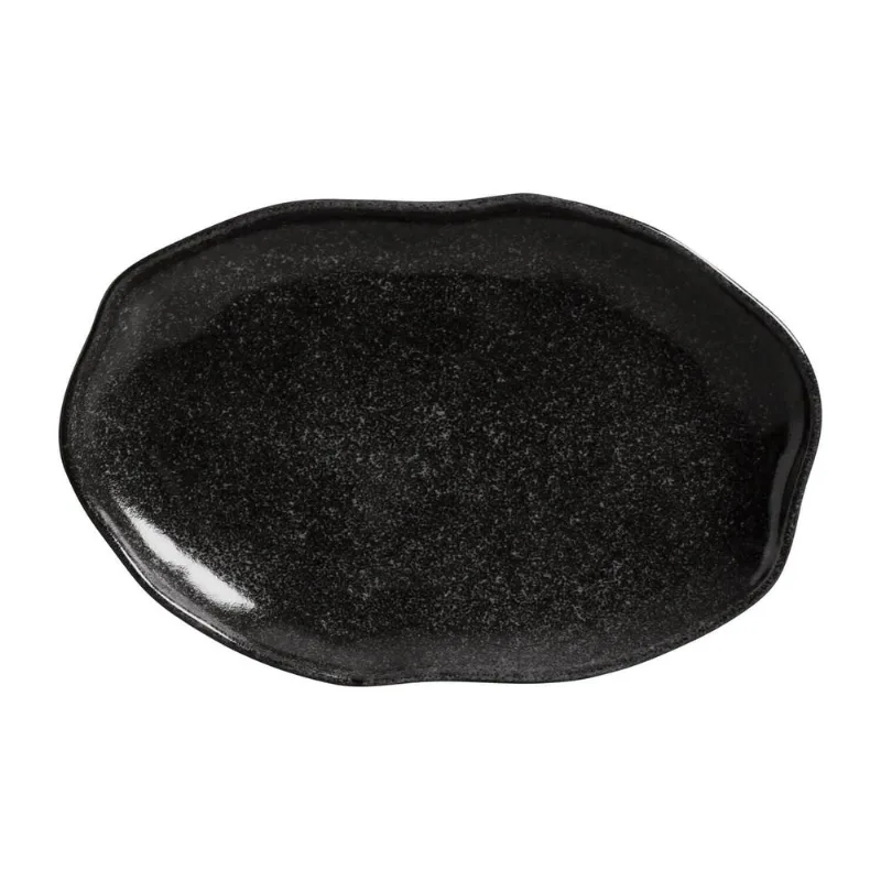 Conjunto com 4 Travessas Oval Rasa Média Bio Black Sand 30x20cm