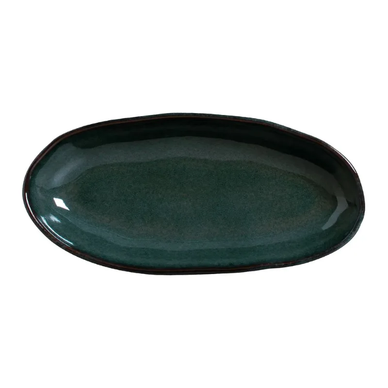 Conjunto com 4 Travessas Oval Funda Grande Orgânico Oceano 32X16cm