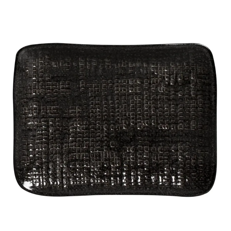 Conjunto com 4 Travessas Retangular Pequena Juta Black Sand 18x14cm