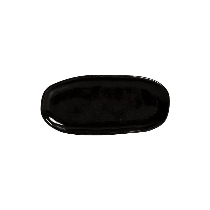 Conjunto com 4 Travessas Oval Rasa Mini Orgânico Black Sand 16,5x8cm