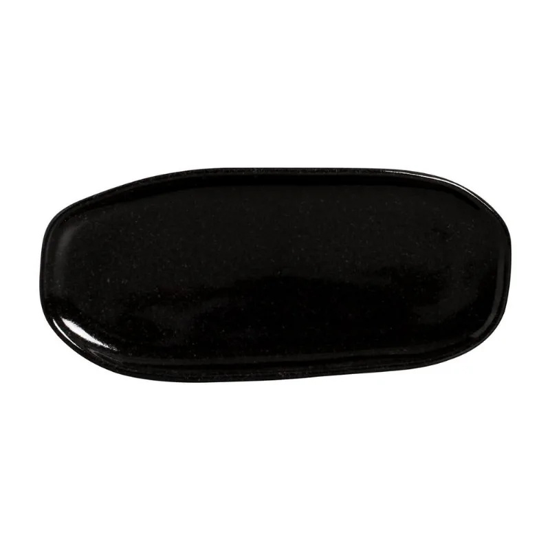 Conjunto com 4 Travessas Oval Rasa Pequena Orgânico Black Sand 23x11cm
