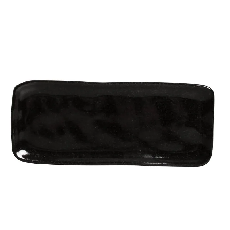 Conjunto com 4 Travessas Retangular Pequena Orgânico Black Sand 22x9,5cm