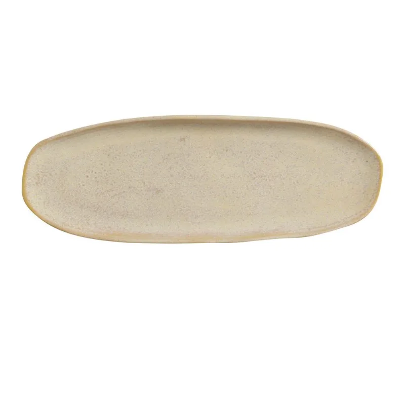 Conjunto com 4 Travessas Oval Rasa Grande Orgânico Mocaccino 36x13cm