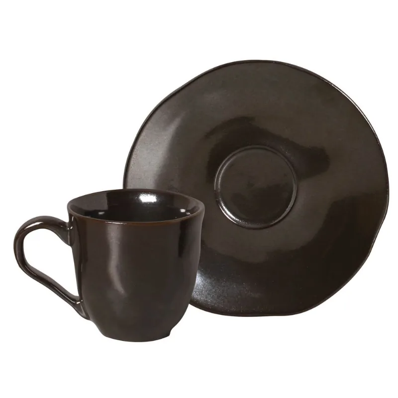 Conjunto com 6 Xícaras de Café com Pires Orgânico Ferrum 120ml
