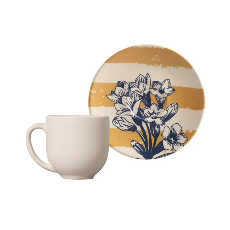 Conjunto com 6 Xícaras de Café com Pires Coup Raya 112ml