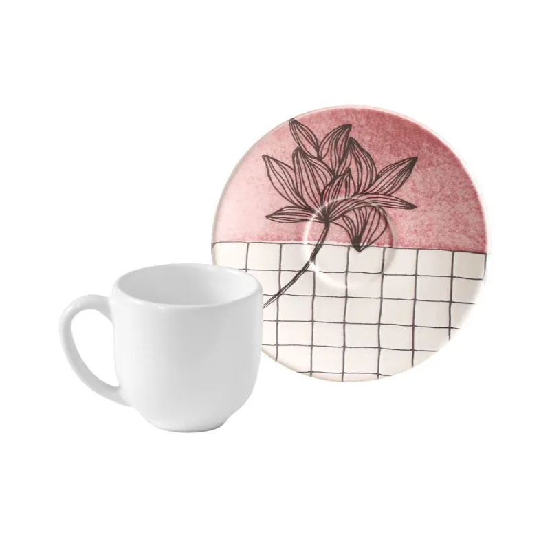 Conjunto com 6 Xícaras de Café com Pires Coup Lineart 112ml