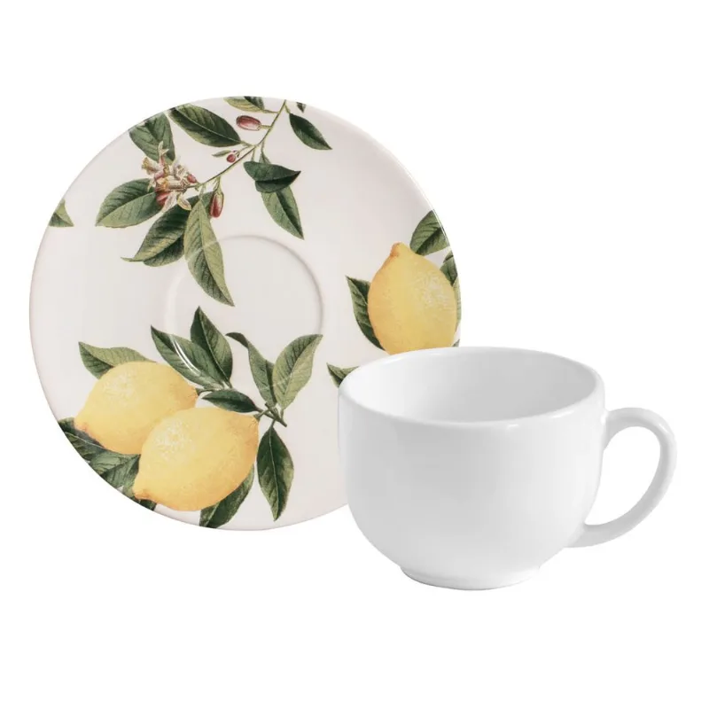 Conjunto com 6 Xícaras de Chá com Pires Coup Siciliana 260ml