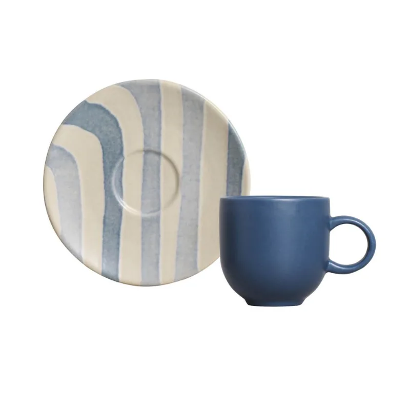 Conjunto com 6 Xícaras de Café com Pires Coup Stoneware Nórdica 97ml