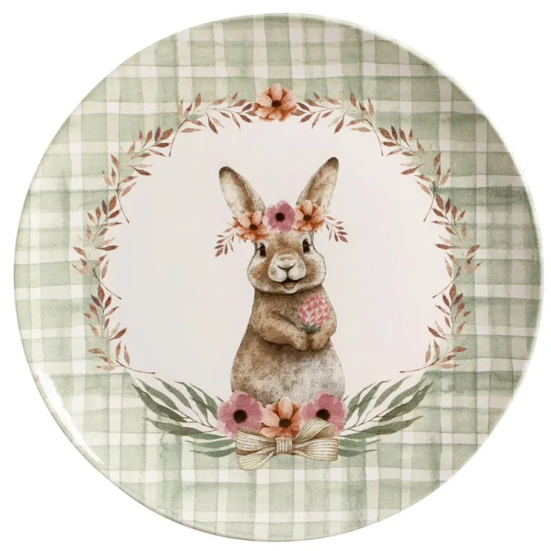 CONJUNTO C/ 6 PRATOS RASO COUP BUNNY GREEN Ø 27,5cm