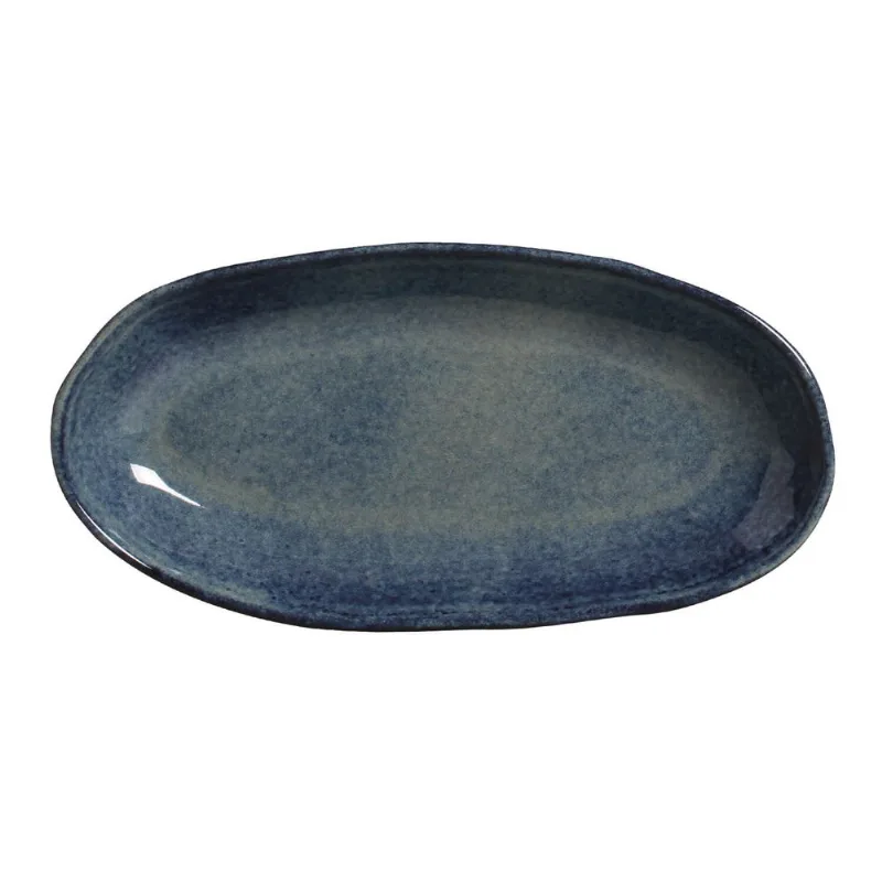 Conjunto com 4 Travessas Oval Funda Grande Orgânico Denim 32X16cm