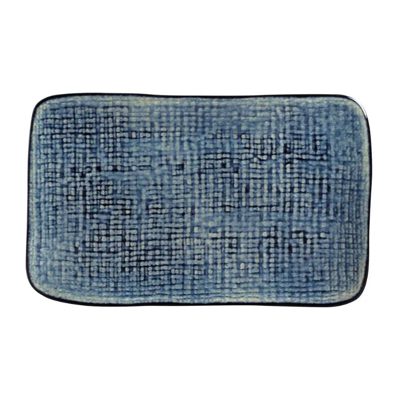 Conjunto com 4 Travessas Retangular Média Juta Denim 27X16cm