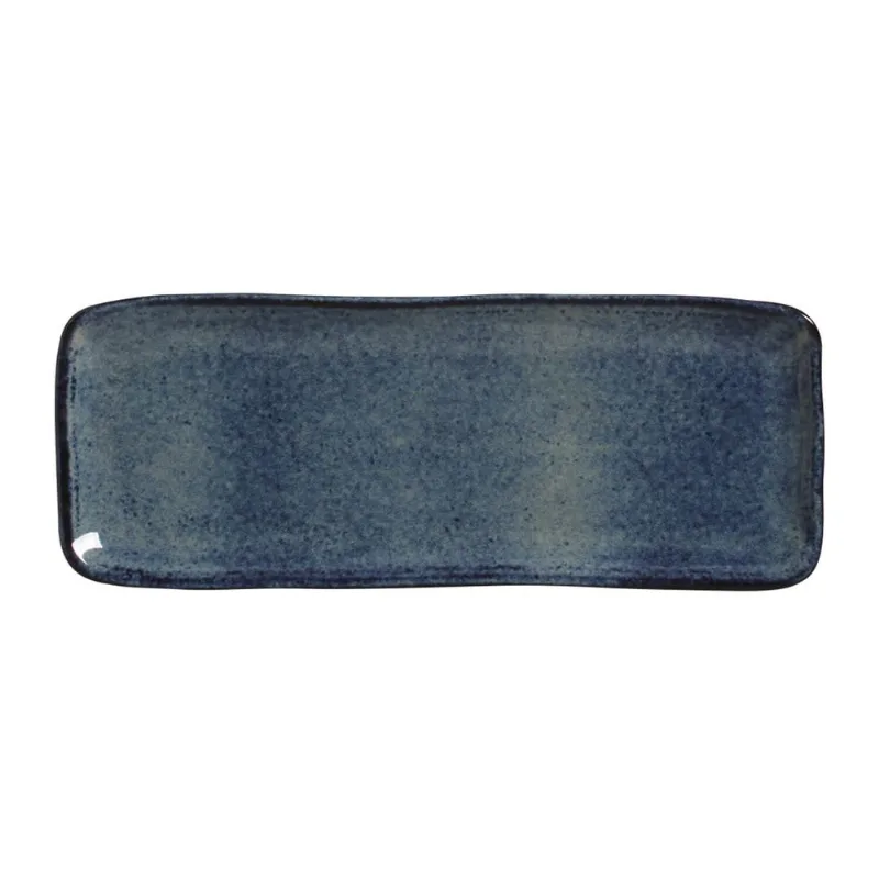 Conjunto com 4 Travessas Retangular Média Orgânico Denim 33X13cm