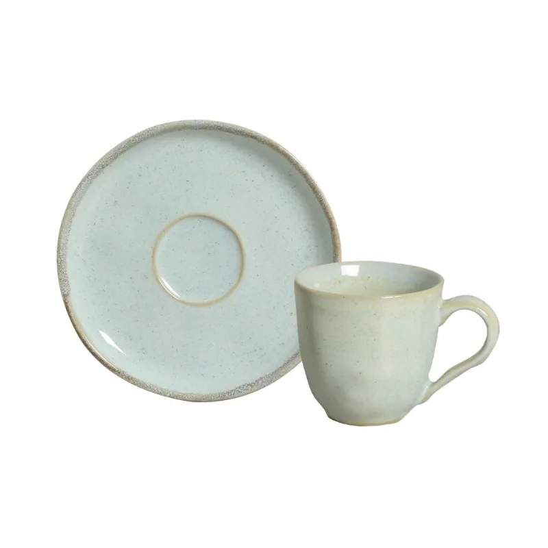 Conjunto com 6 Xícaras de Café com Pires Bio Rustic Mint 120ml
