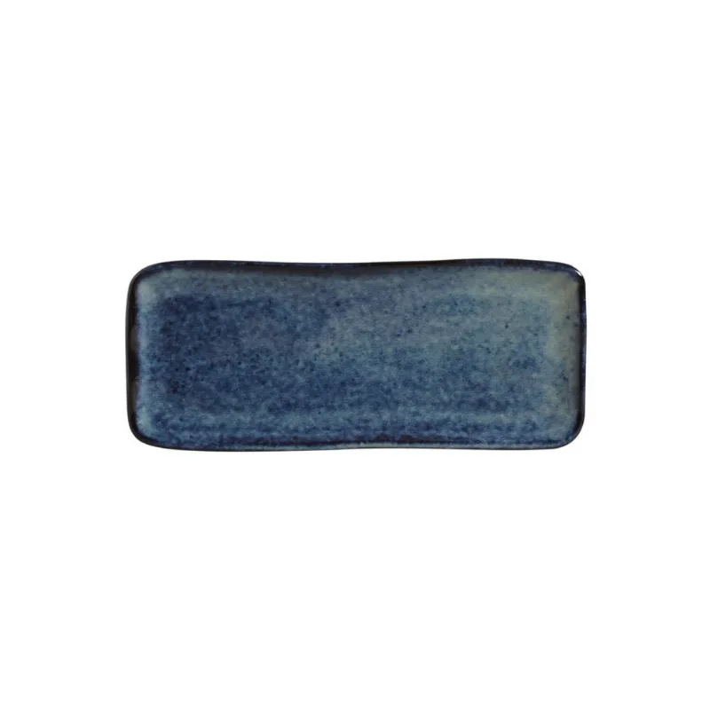 Conjunto com 4 Travessas Retangular Pequena Orgânico Denim 22X9,5cm