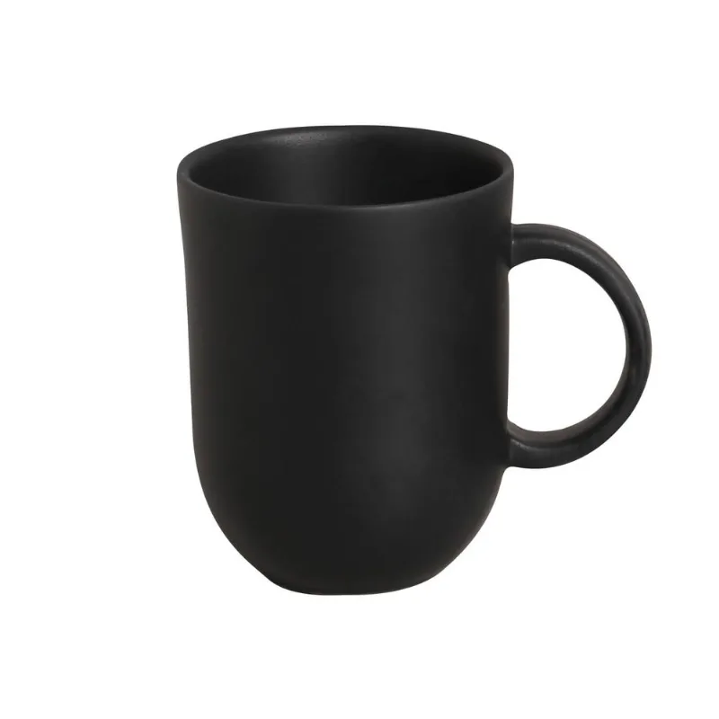Conjunto com 4 Canecas Coup Stoneware Grande Preto Matte 330ml