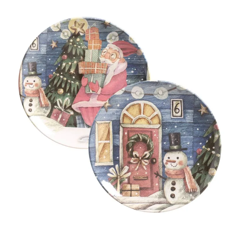 Kit com 6 Pratos de Sobremesa Coup Christmas Spirit Ø20,5cm